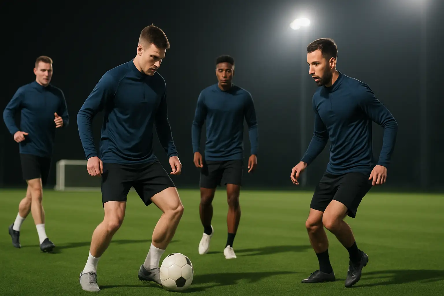 US men's national soccer team players training on a green pitch ahead of an international fixture