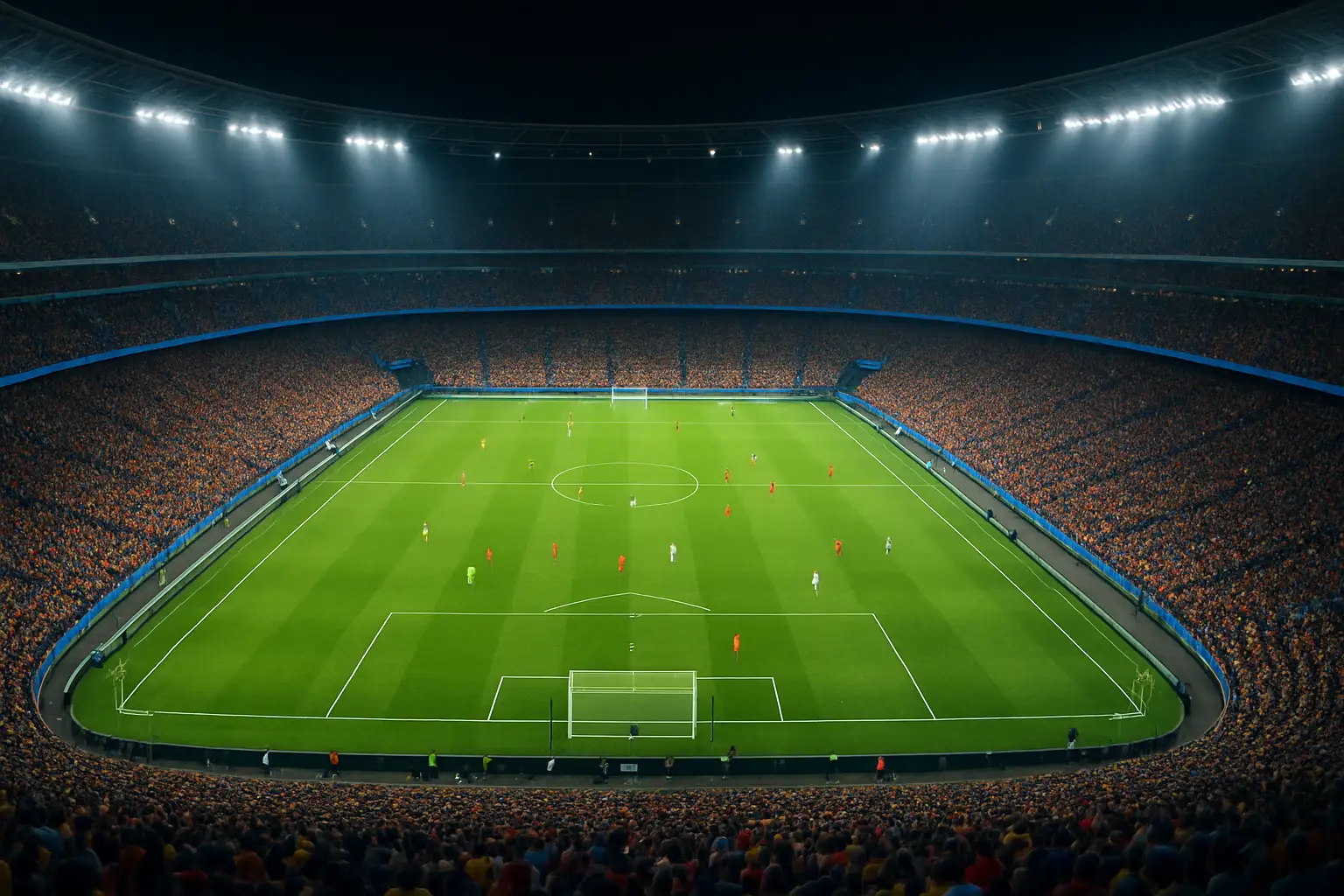 Football stadium filled with fans during a World Cup 2026 opening matchday fixture