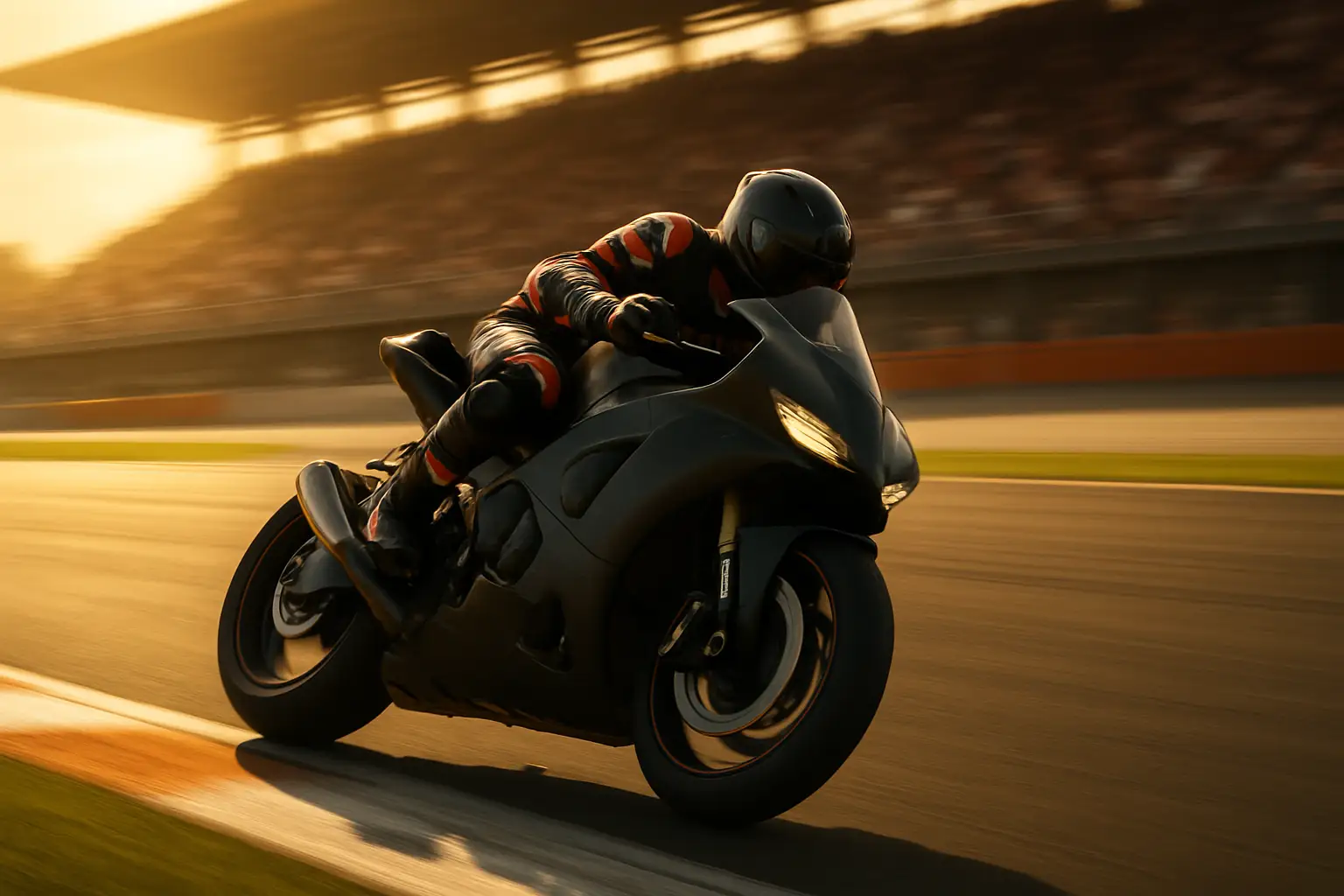 MotoGP motorcycle racing on a circuit with crypto and casino branding elements in the background