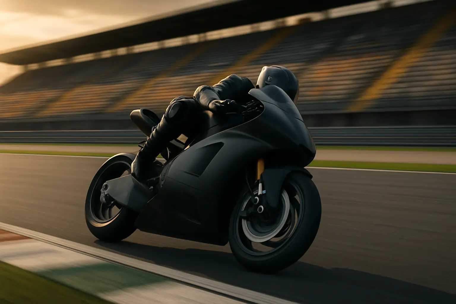 An Aprilia RS-GP MotoGP motorcycle at speed on a European racing circuit