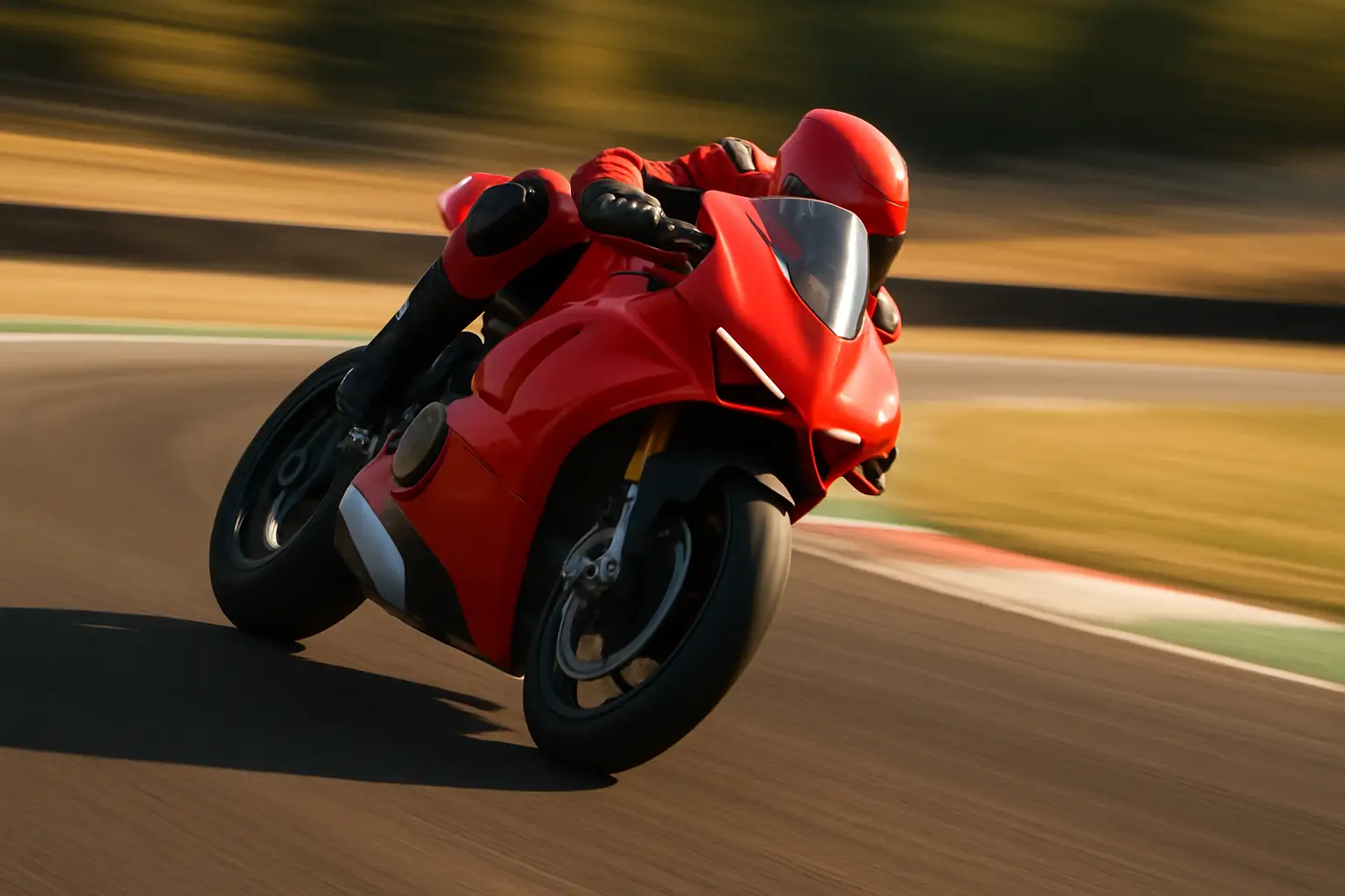 A vintage MotoGP Ducati Desmosedici on track during an early-era race