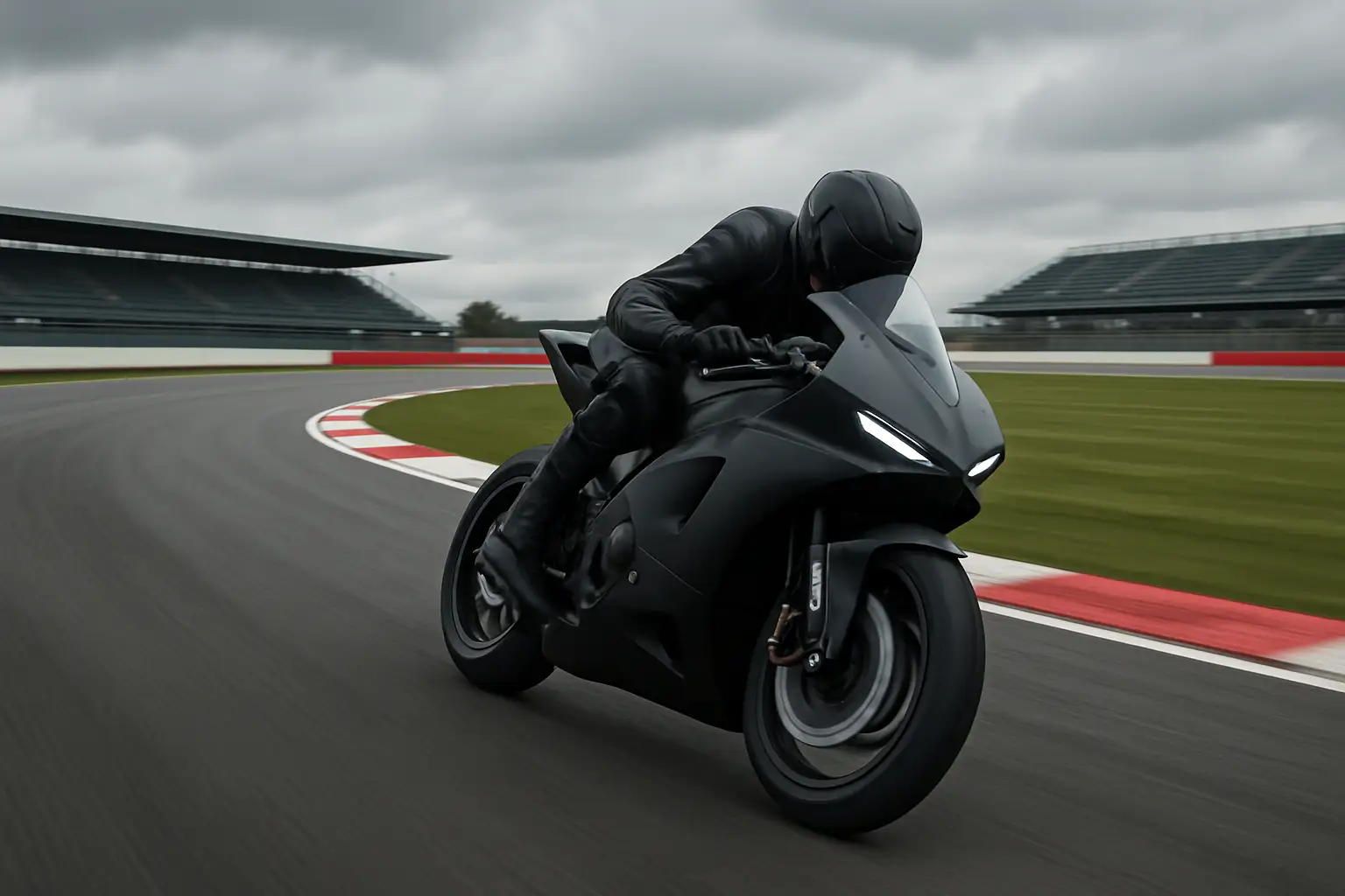 Aprilia MotoGP motorcycle on track at Silverstone during the British Grand Prix
