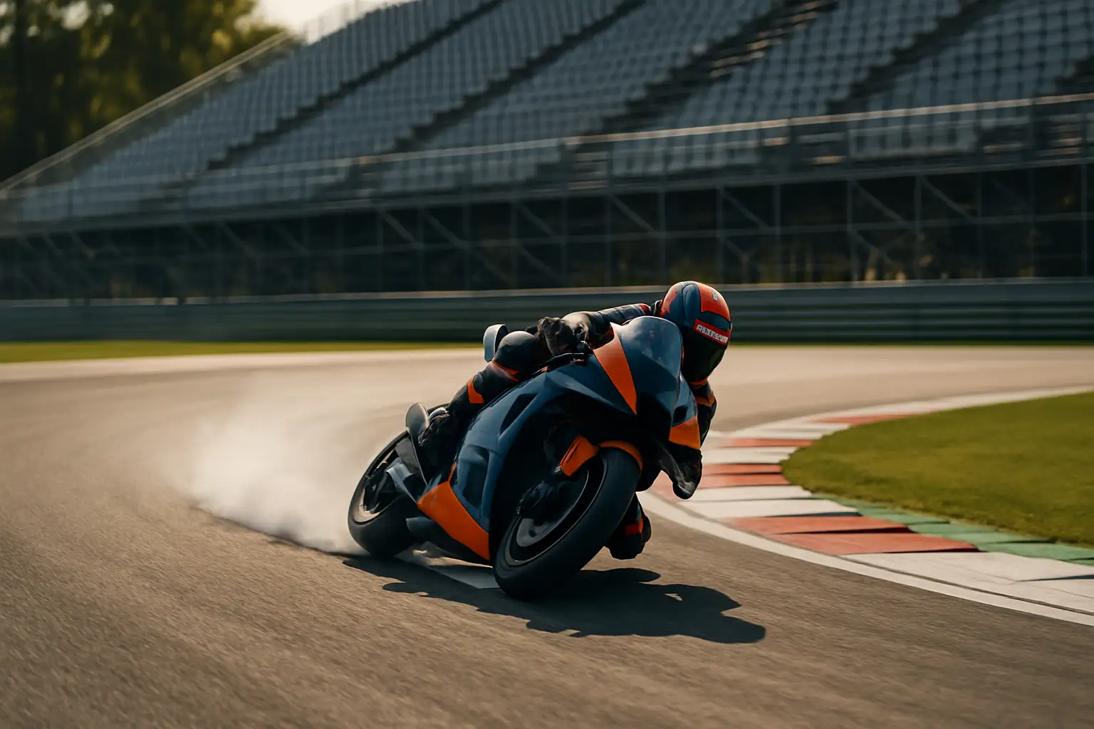 MotoGP rider on track during a grand prix race weekend