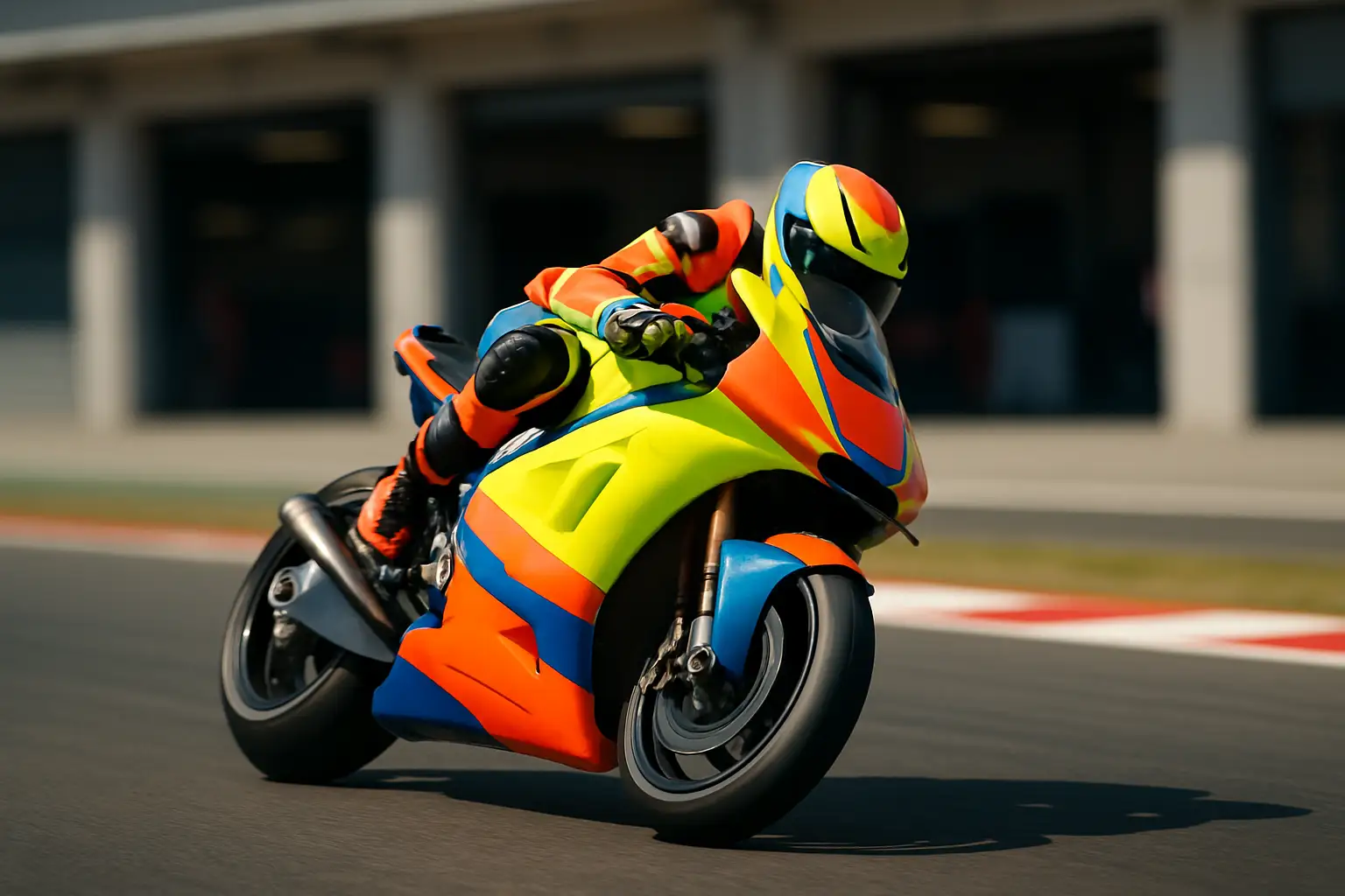 A Moto2 racing motorcycle on track during a grand prix weekend