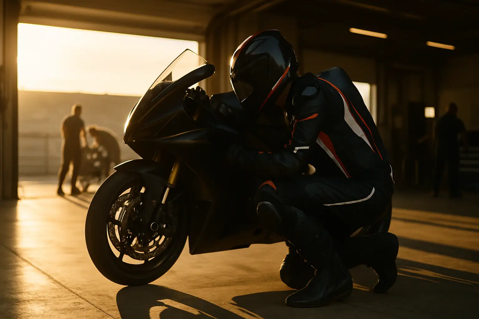 MotoGP rider preparing to race at a Spanish circuit