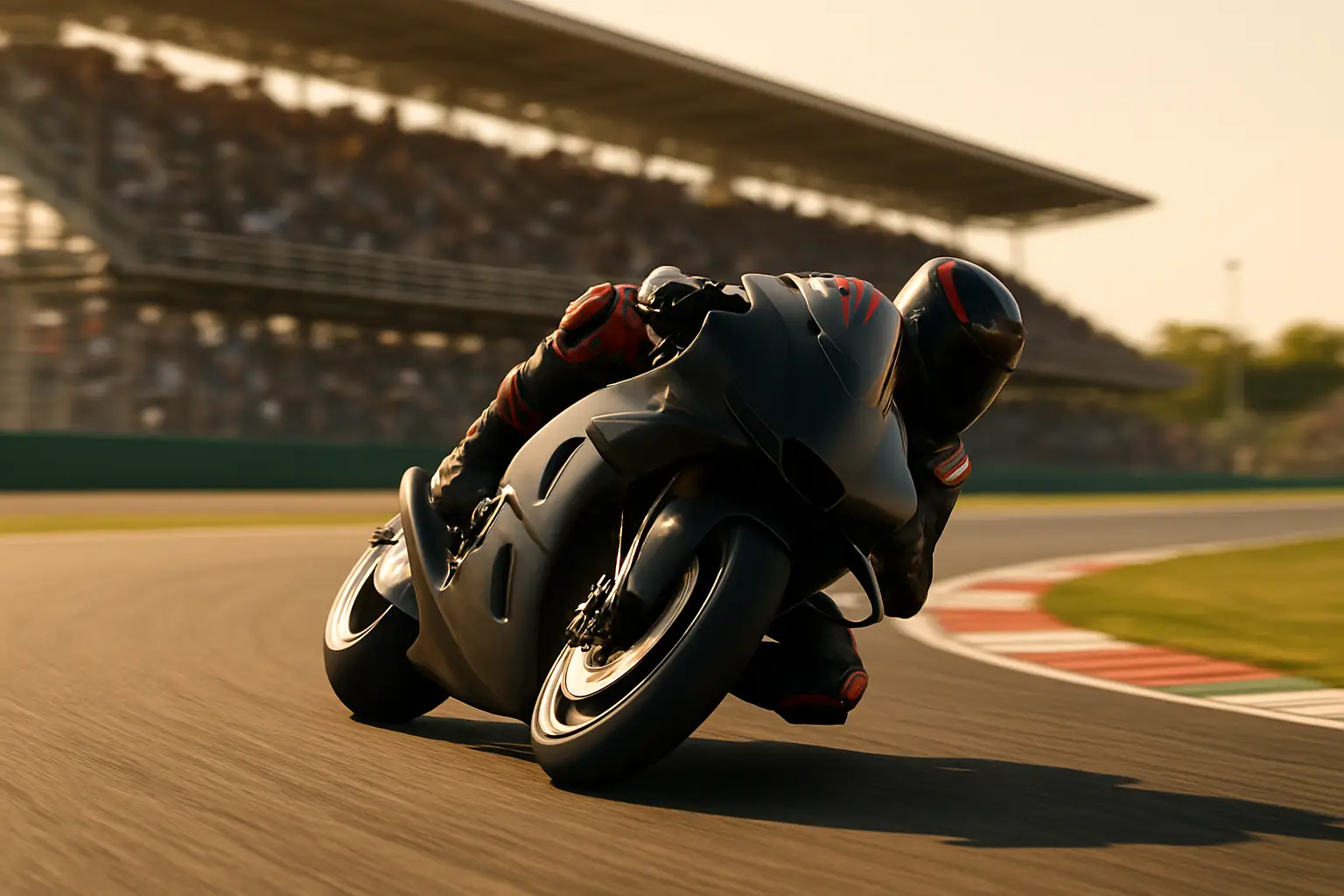 MotoGP rider leaning into a tight corner at the Sachsenring circuit during practice
