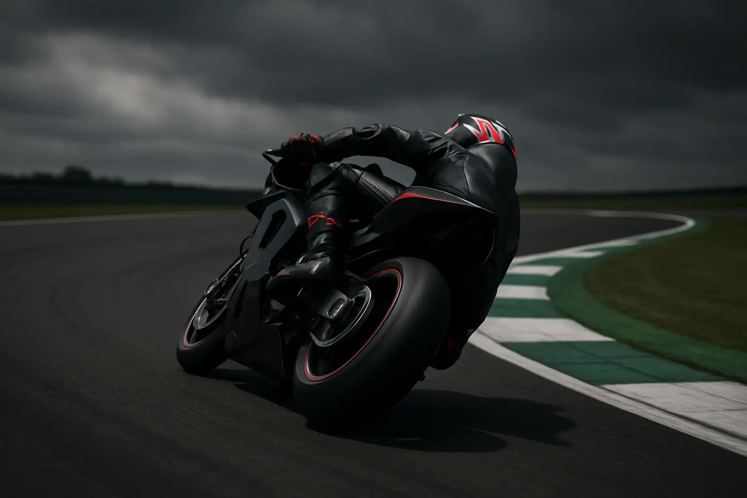 MotoGP rider on a Ducati at Silverstone circuit during a sprint race