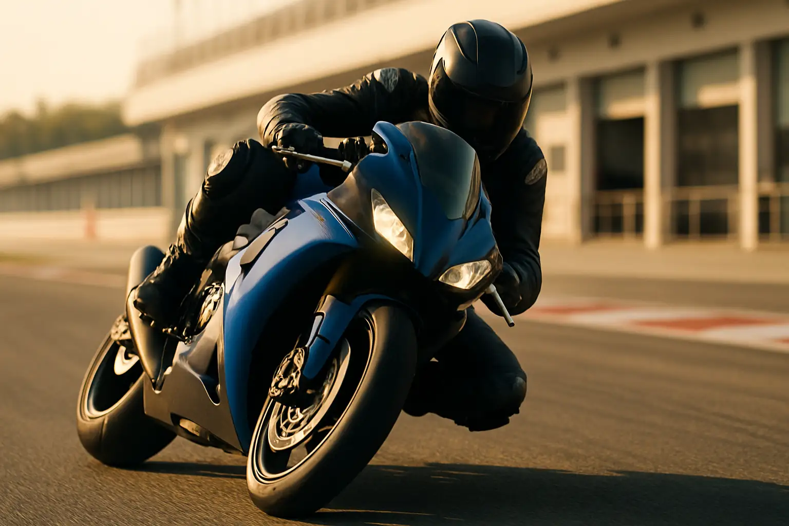 A Moto2 rider leaning into a corner on a Honda-powered machine at a grand prix circuit
