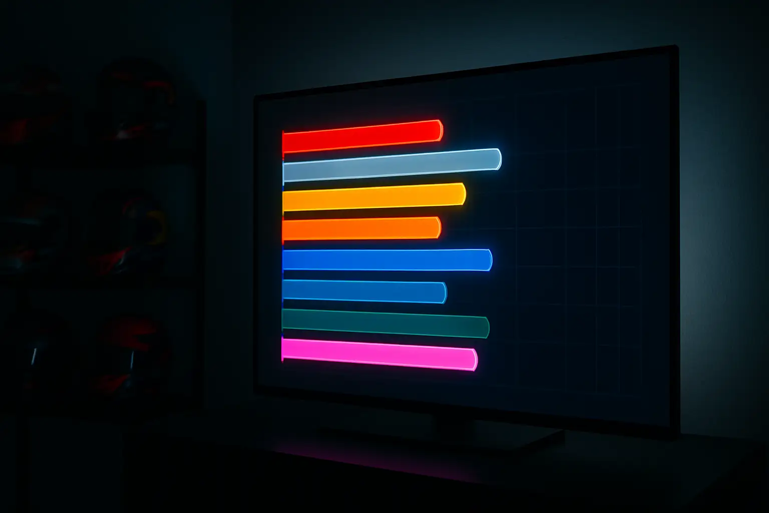 Colorful animated bar chart race visualization showing MotoGP championship points across multiple seasons from 2002 to 2025