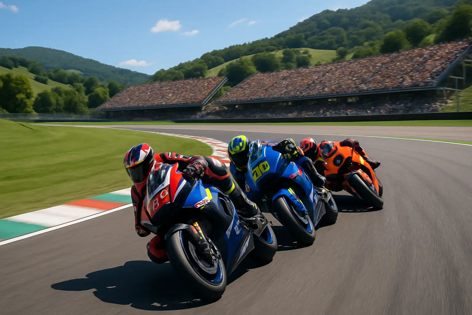 MotoGP riders racing through the Sachsenring circuit during the 2026 German Grand Prix