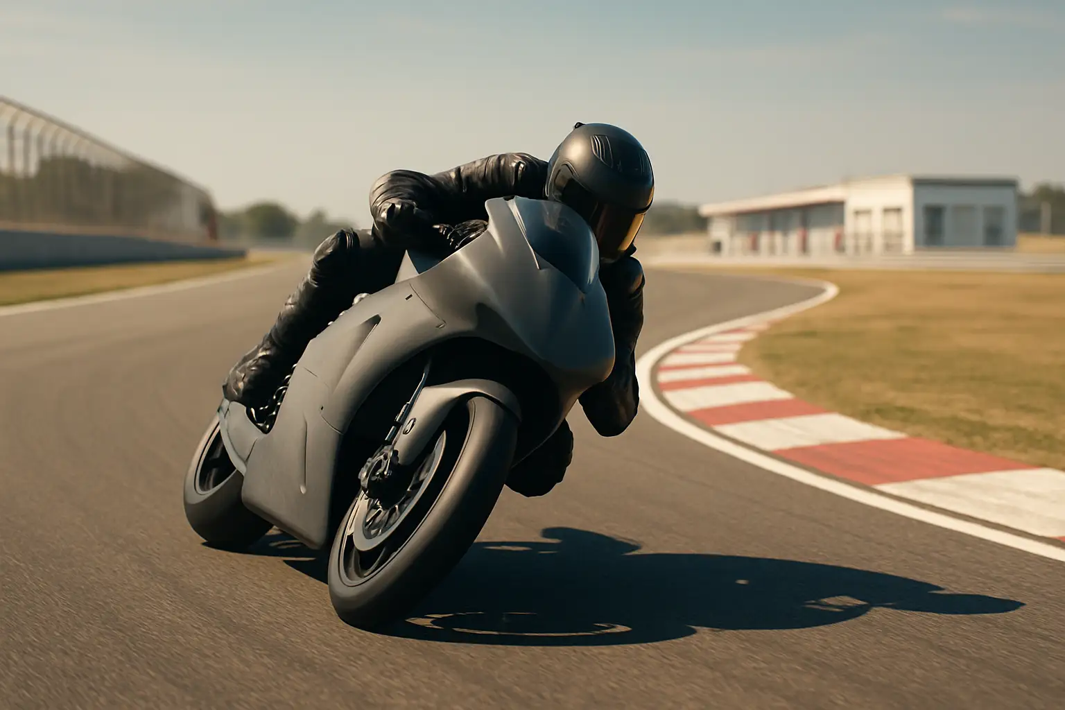 MotoGP prototype motorcycle on track during early development testing session