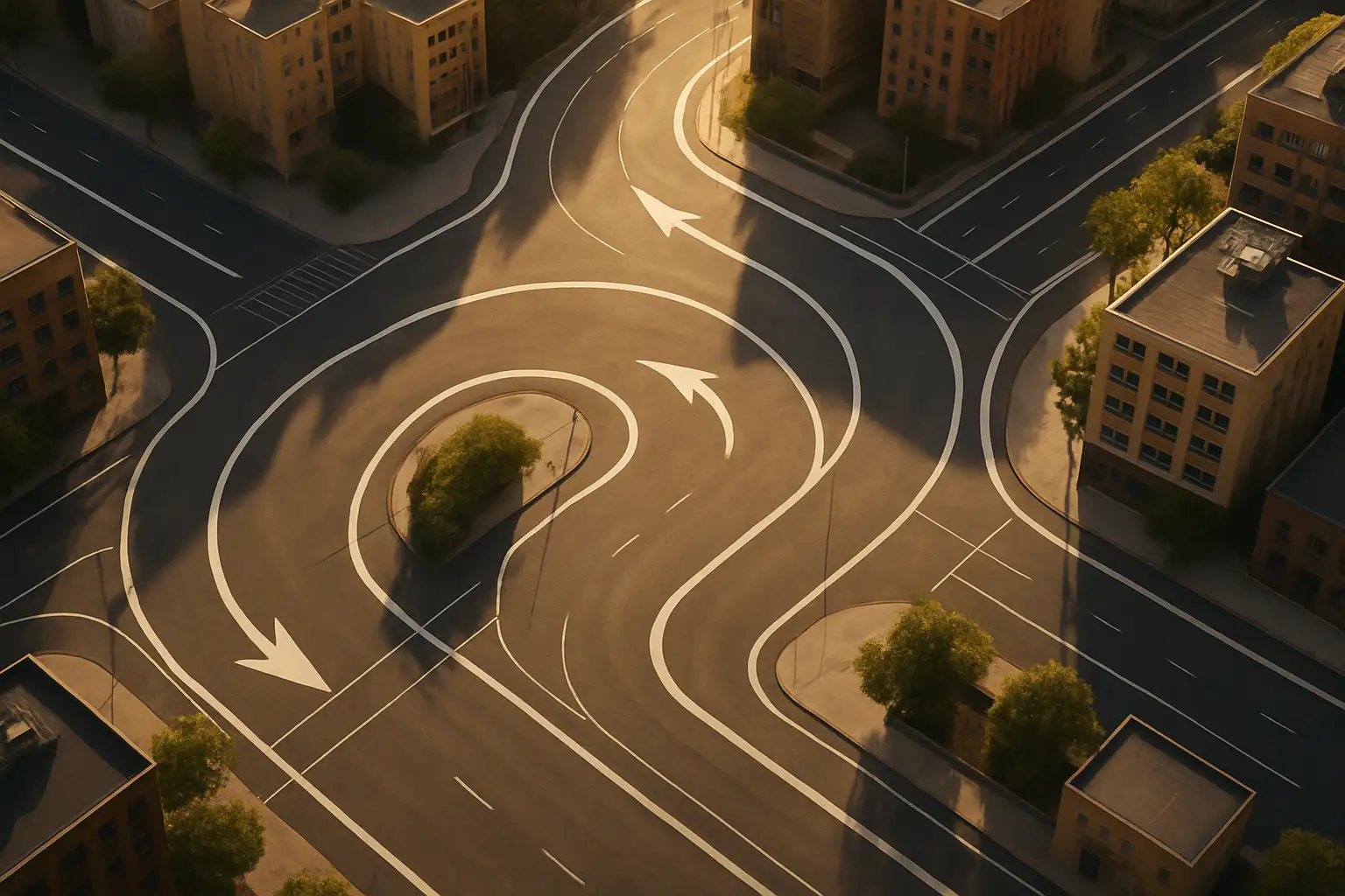 Aerial view of a city street layout being considered for a motorcycle racing circuit