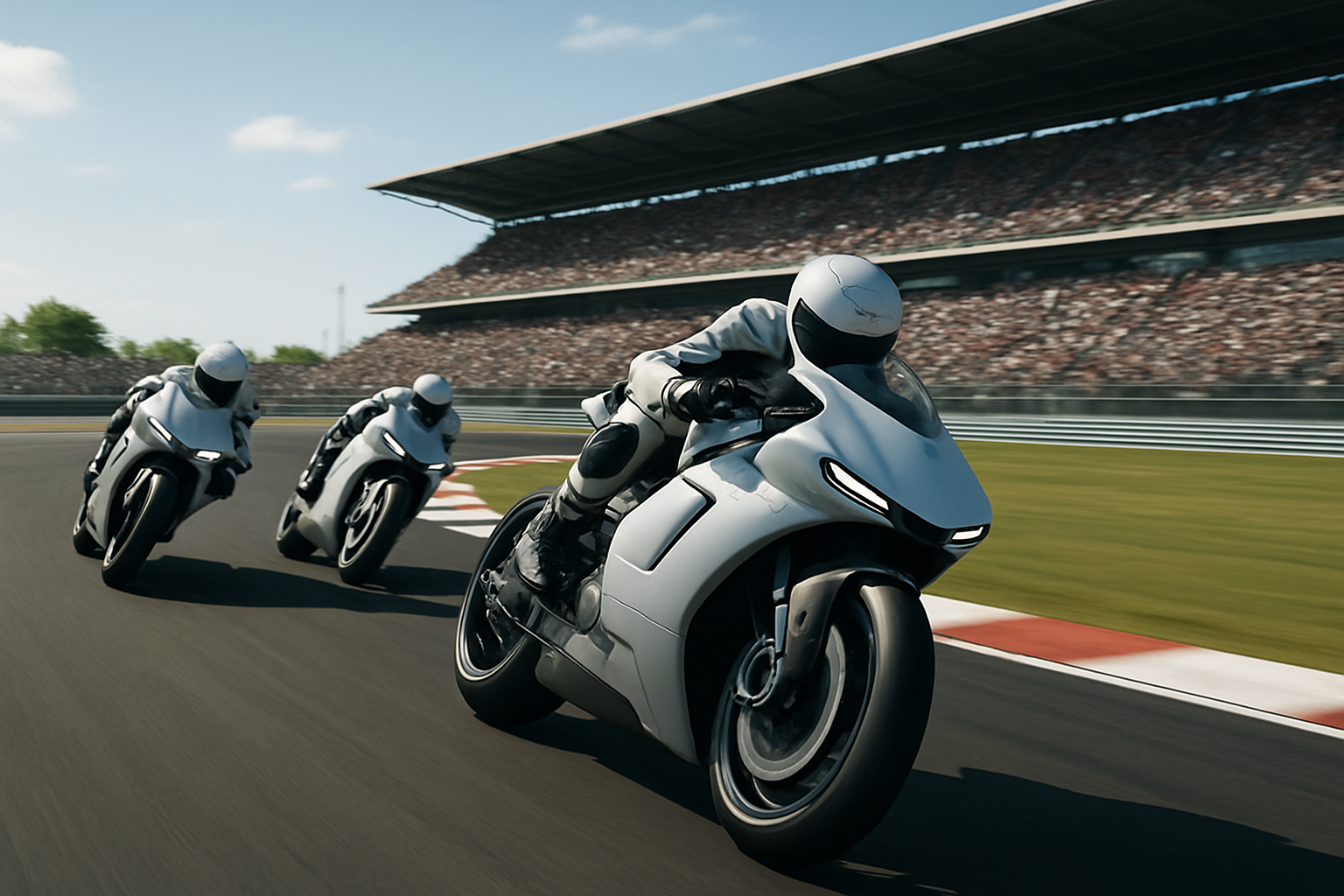 MotoGP prototype motorcycle racing on a Grand Prix circuit