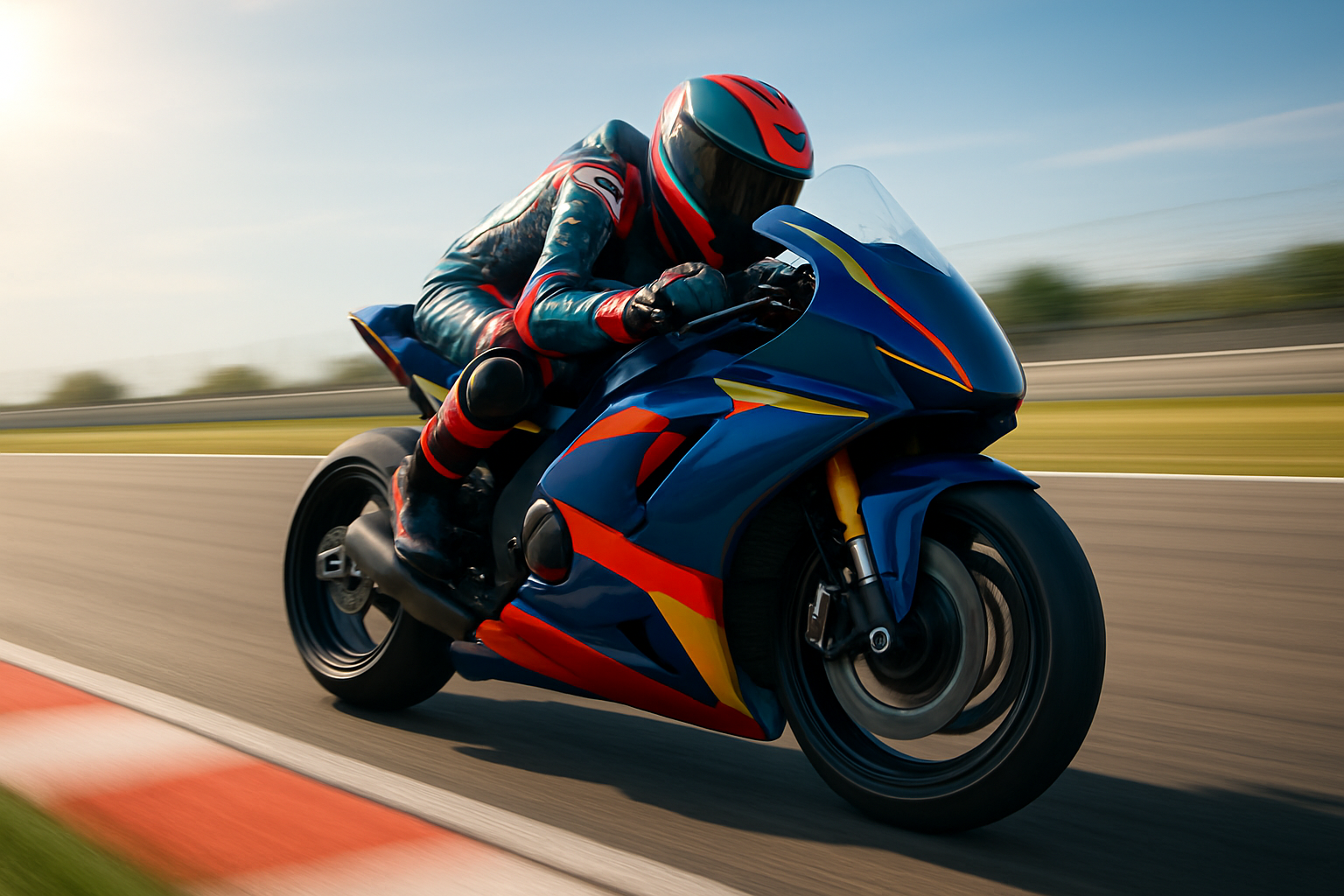 MotoGP prototype motorcycle racing on a circuit at high speed