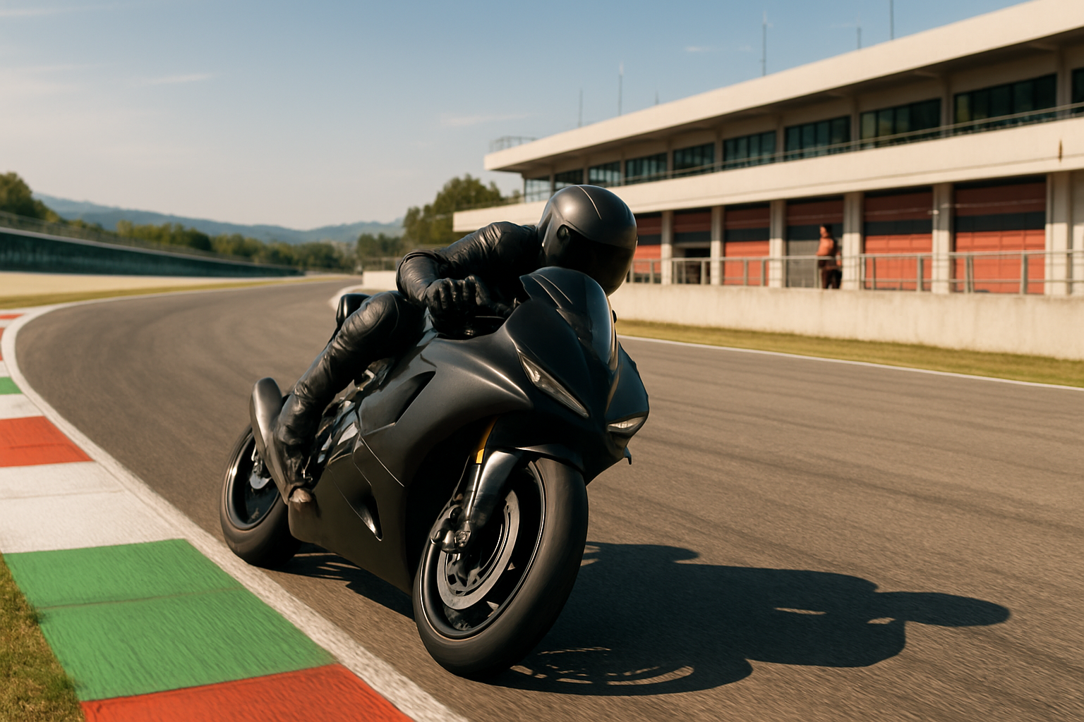 MotoGP prototype motorcycle on track at Misano circuit during a test session
