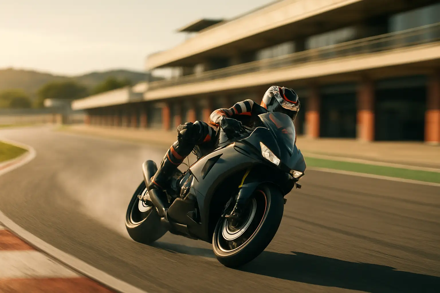 MotoGP motorcycle on track during a tyre test at Brno circuit