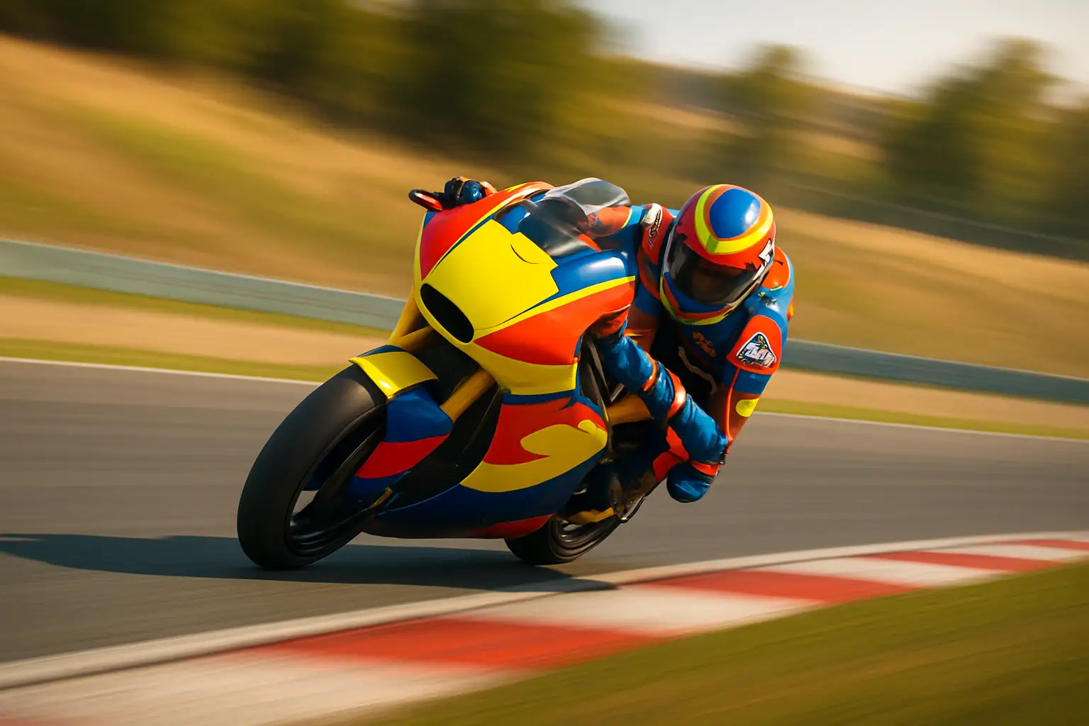 A Moto2 racing motorcycle accelerating on a grand prix circuit